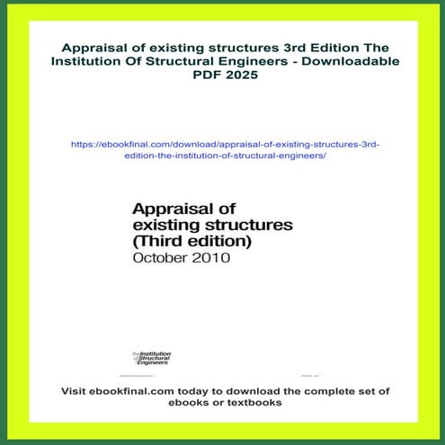 Appraisal of existing structures 3rd Edition The Institution Of Structural En...