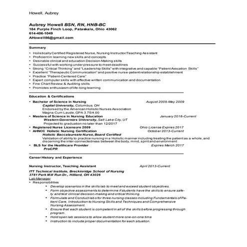 Aubrey Howell BSN RN HNBBC