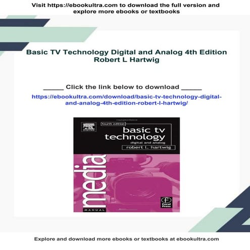 Basic TV Technology Digital and Analog 4th Edition Robert L Hartwig | PDF