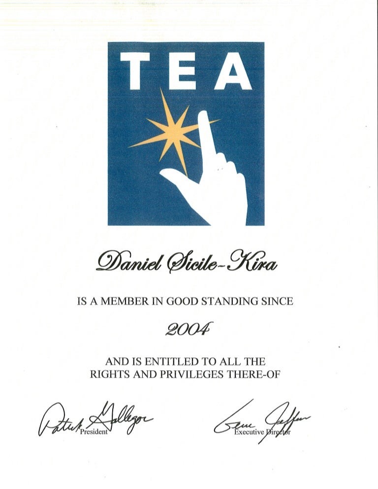 TEA Certificate