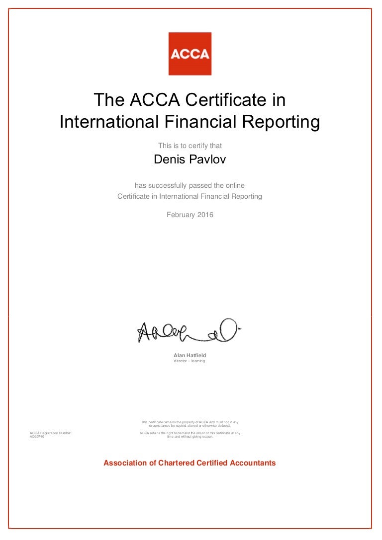 ACCA Certificate -Financial Reporting