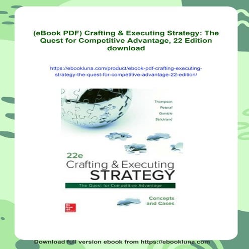 (eBook PDF) Crafting & Executing Strategy: The Quest for Competitive