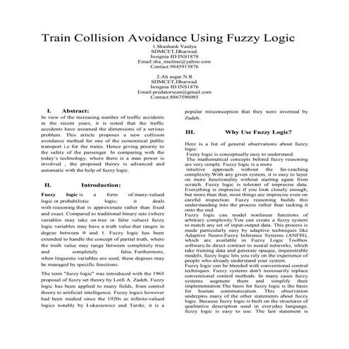 TrainCollisionAvoidanceUsingFuzzyLogic