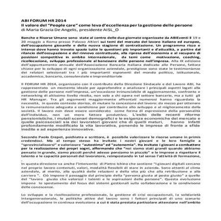 ABI FORUM HR  2014 Articolo MGDA