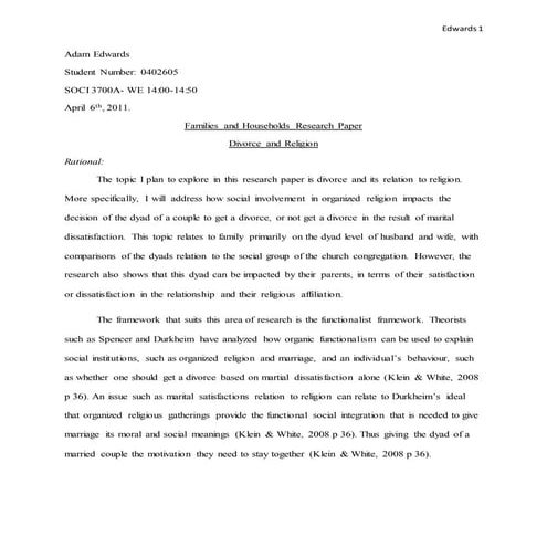 Families and Households Research Paper