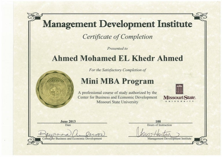 Mba Certificate ahmedkhedr mini mba certificate Mba Certificate ahmedkhedr mini mba certificate