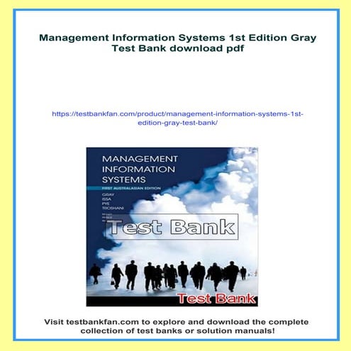 Management Information Systems 1st Edition Gray Test Bank | PDF