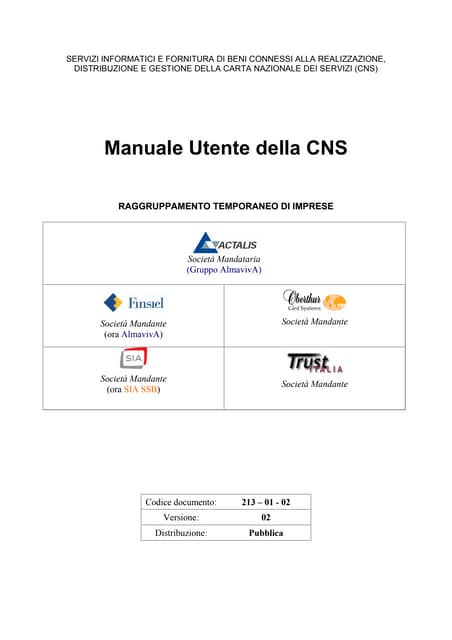 Manuale Utente Della Cns