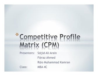 Competitive profile matrix | PDF