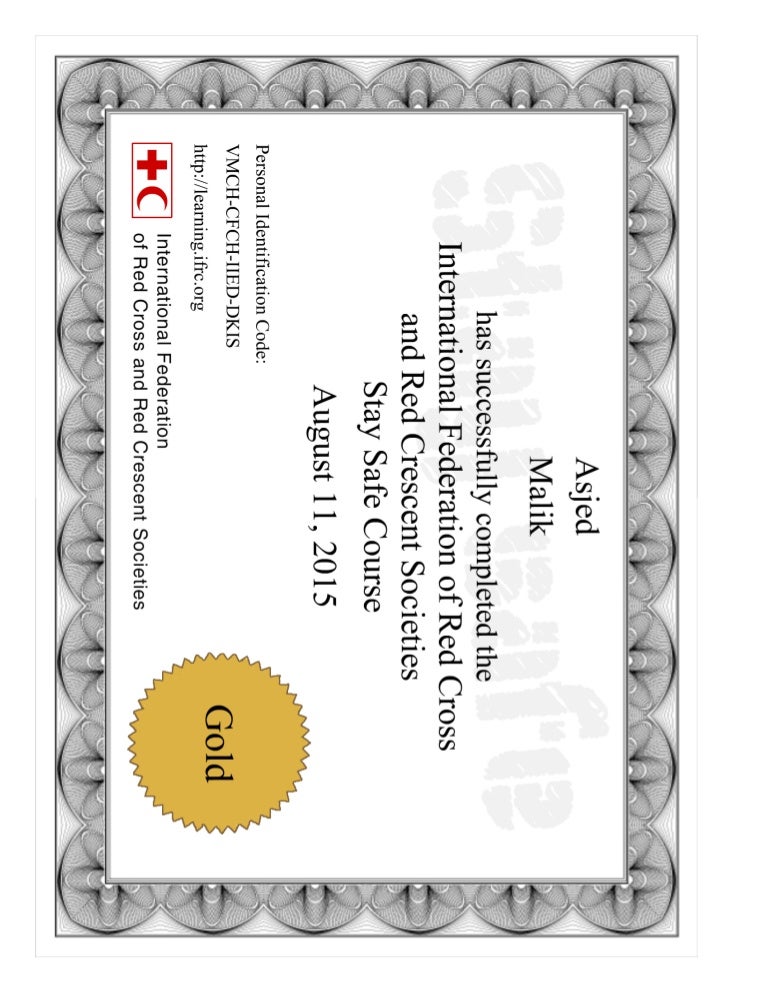 certificate stay safe