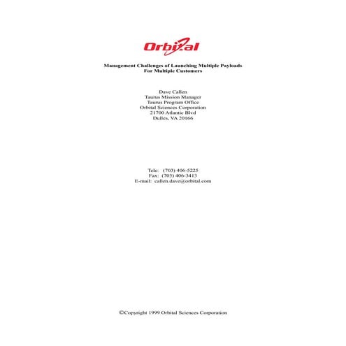 Paper - SmallSat 1999 Management Challenges