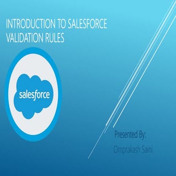 Introduction to Salesforce validation rules new | PPTX