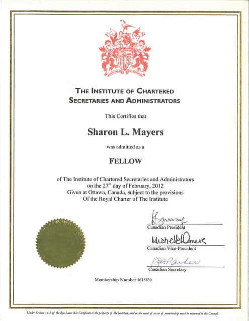 Chartered Secretary Award | PDF