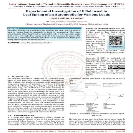 Experimental Investigation of U Bolt used in Leaf Spring of an Automobile for...