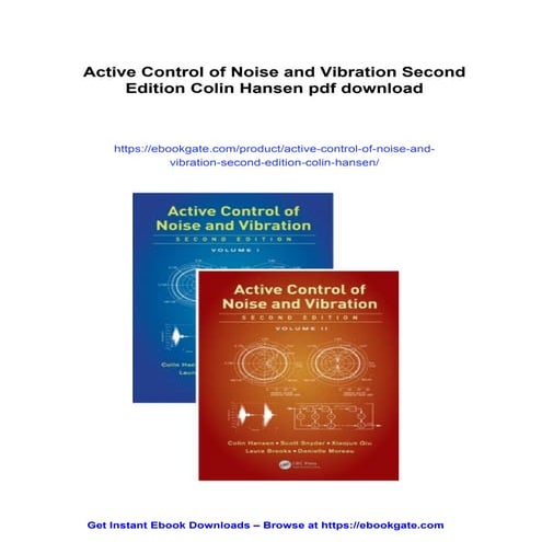 Active Control of Noise and Vibration Second Edition Colin Hansen | PDF