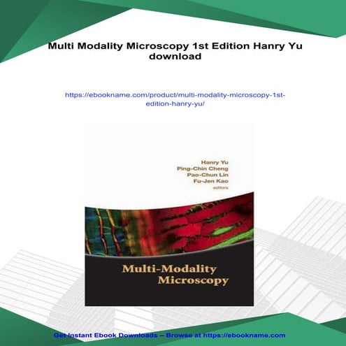 Multi Modality Microscopy 1st Edition Hanry Yu | PDF