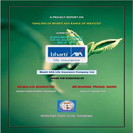 76109382 a-project-report-on-bharti-axa-life-insurance-co