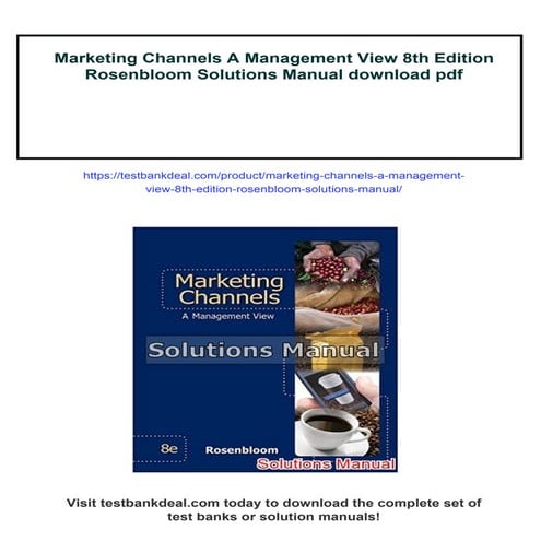 Marketing Channels A Management View 8th Edition Rosenbloom Solutions ...