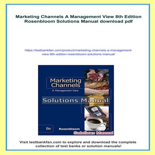 Marketing Channels A Management View 8th Edition Rosenbloom Solutions ...