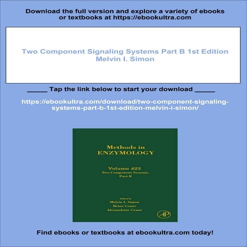 Two Component Signaling Systems Part B 1st Edition Melvin I. Simon | PDF