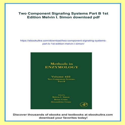 Two Component Signaling Systems Part B 1st Edition Melvin I. Simon | PDF