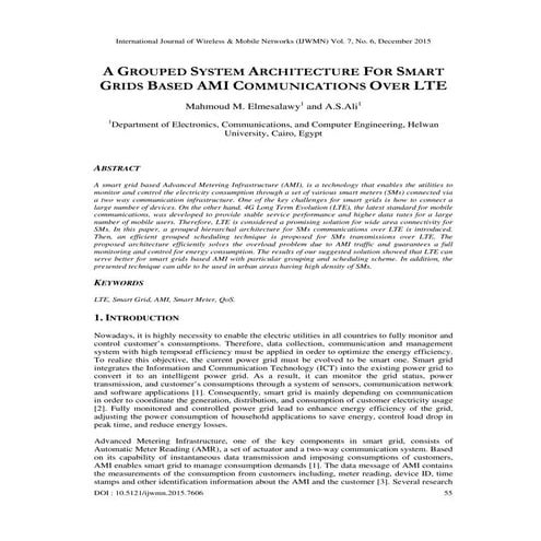 A Grouped System Architecture for Smart Grids Based AMI Communications Over LTE 