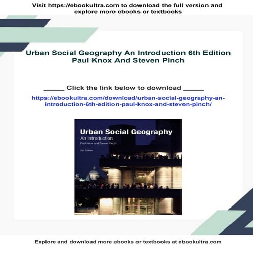 Urban Social Geography An Introduction 6th Edition Paul Knox And Steven ...