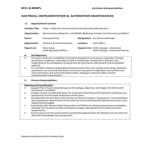 PS JOB RESPONSIBILITIES - Linkedin