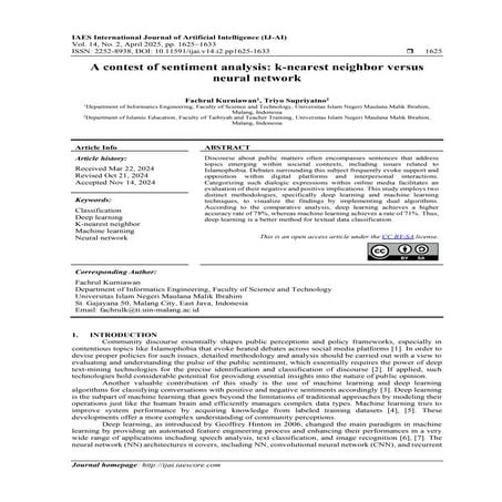 A contest of sentiment analysis: k-nearest neighbor versus neural network