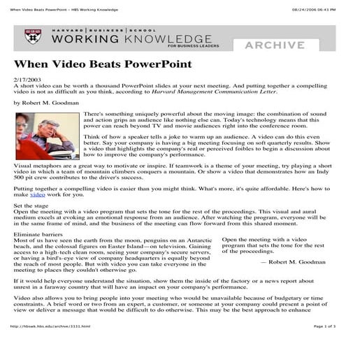 video beats powerpoint