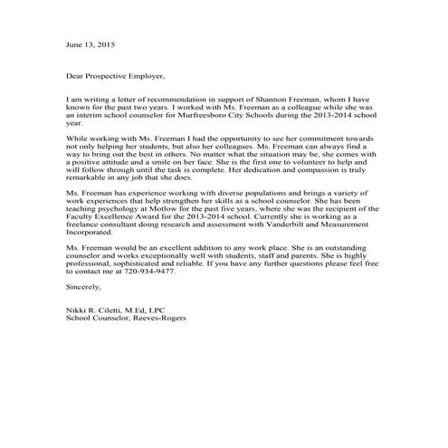 Shannon letter of rec | DOC