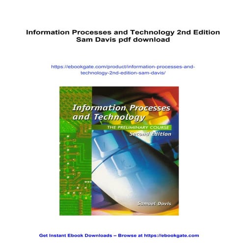 Information Processes and Technology 2nd Edition Sam Davis
