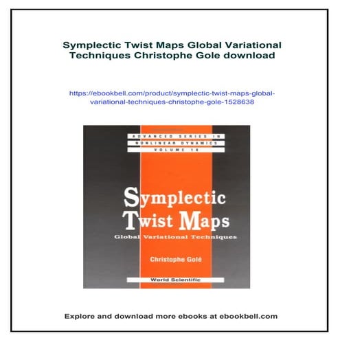 Symplectic Twist Maps Global Variational Techniques Christophe Gole
