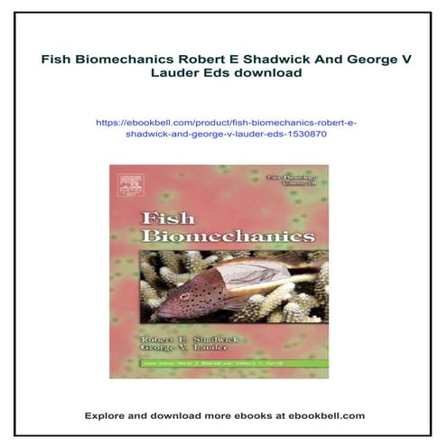 Fish Biomechanics Robert E Shadwick And George V Lauder Eds | PDF