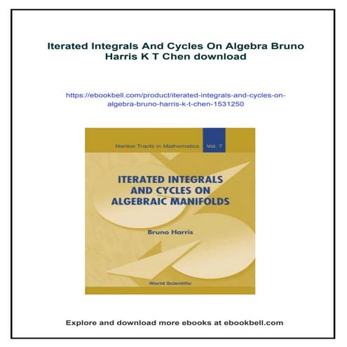 Iterated Integrals And Cycles On Algebra Bruno Harris K T Chen