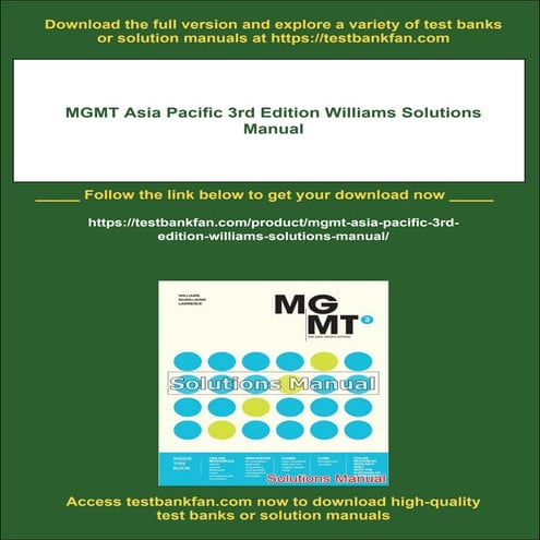 MGMT Asia Pacific 3rd Edition Williams Solutions Manual
