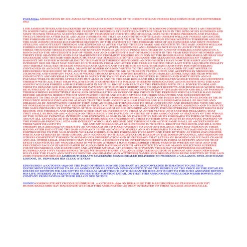 SIR ALEXANDER MACKENZIE OF ROYSTON CROMARY GRANDVILLE TARBAT