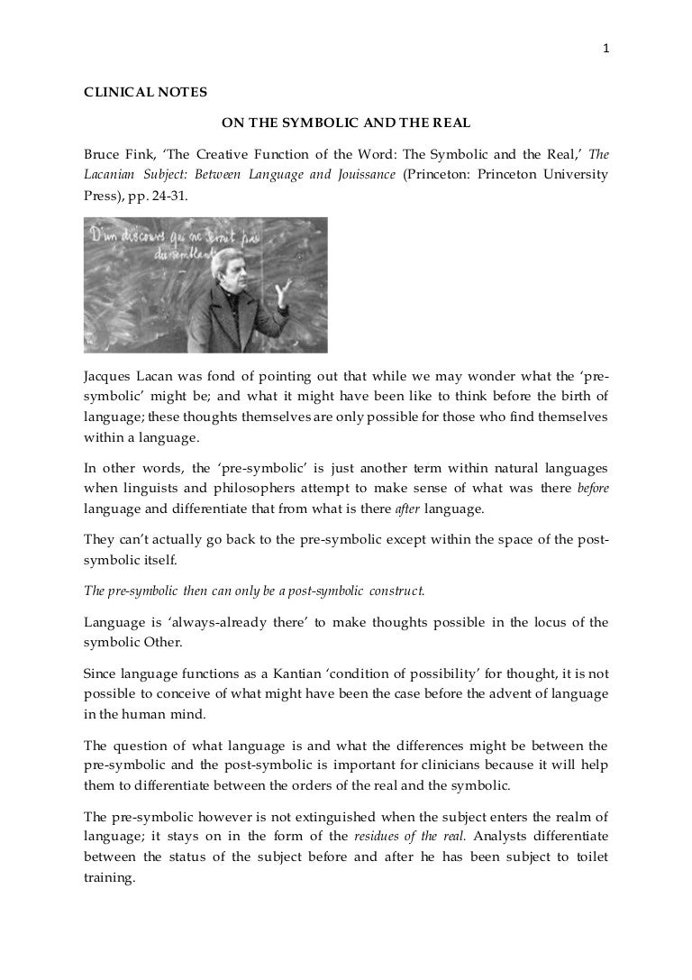 Bruce Fink On The Symbolic And The Real - 