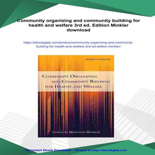 Community organizing and community building for health and welfare 3rd ...