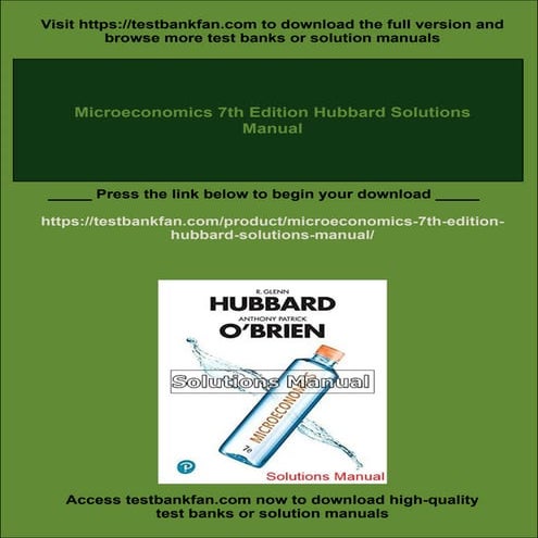 Microeconomics 7th Edition Hubbard Solutions Manual
