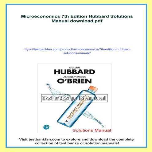 Microeconomics 7th Edition Hubbard Solutions Manual