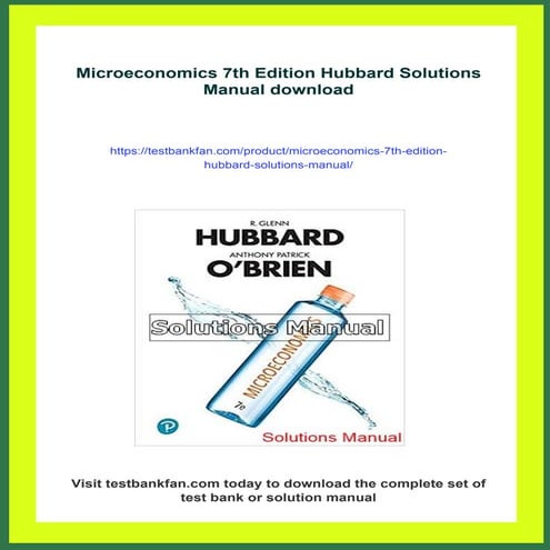 Microeconomics 7th Edition Hubbard Solutions Manual