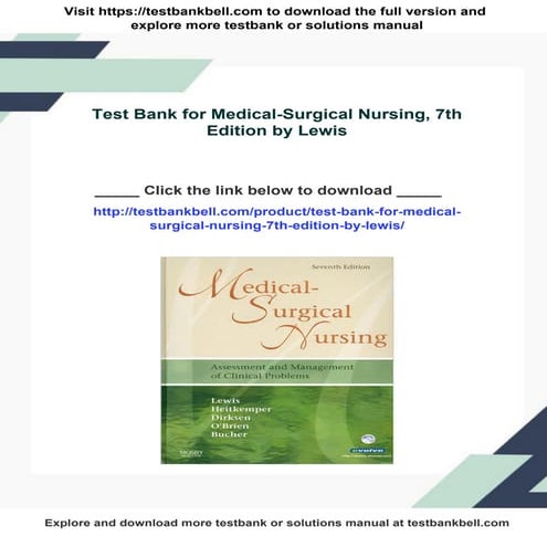 Test Bank for Medical-Surgical Nursing, 7th Edition by Lewis
