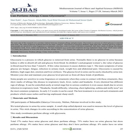 Can Perfume Allergy Cause Glycosuria? 