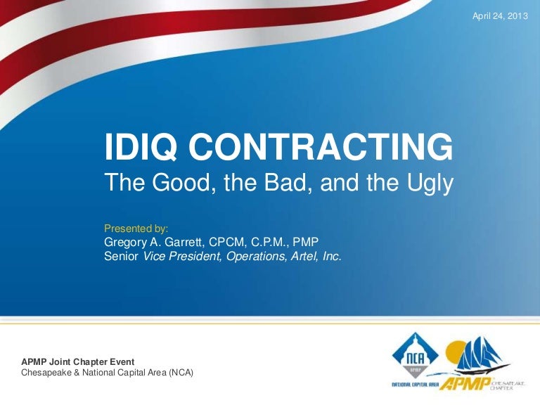 IDIQ_Contracting_Presentation (APMP) April 2013