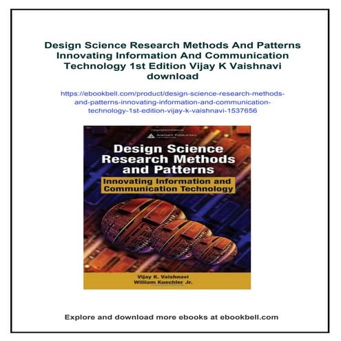 Design Science Research Methods And Patterns Innovating Information And ...