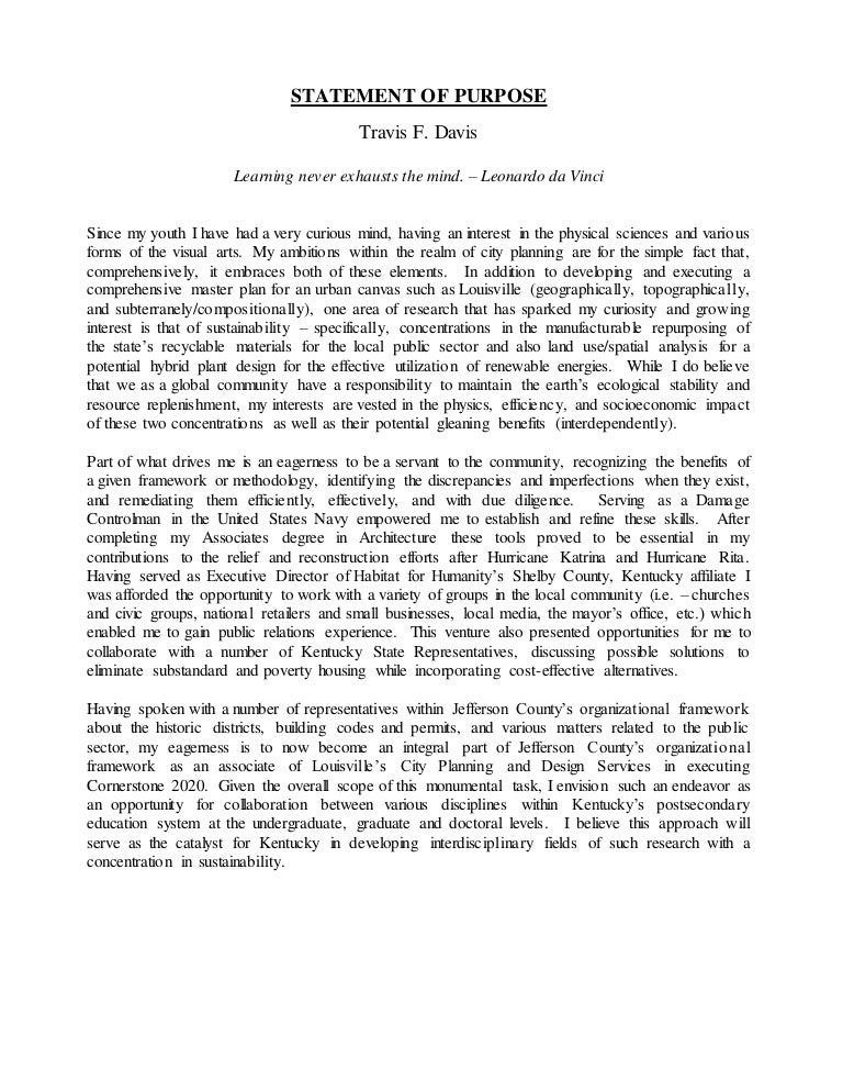 STATEMENT OF PURPOSE 2nd revised draft (edited for social media)
