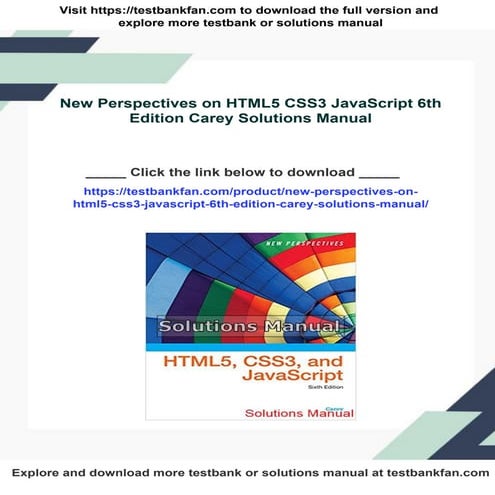 New Perspectives on HTML5 CSS3 JavaScript 6th Edition Carey Solutions ...