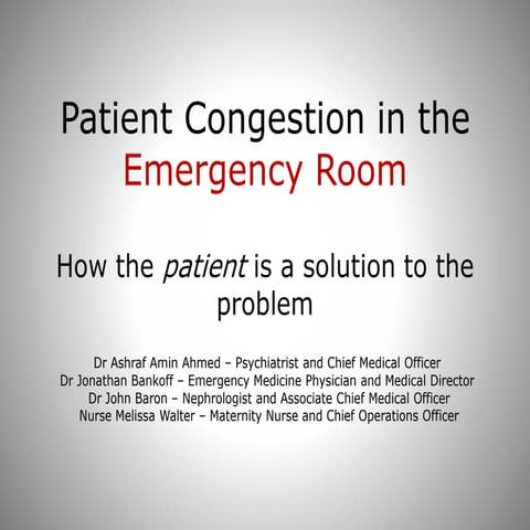 Patient congestion in ED