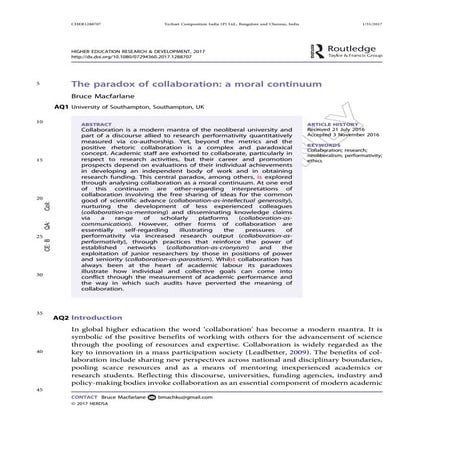 Paradox of Collaboration 